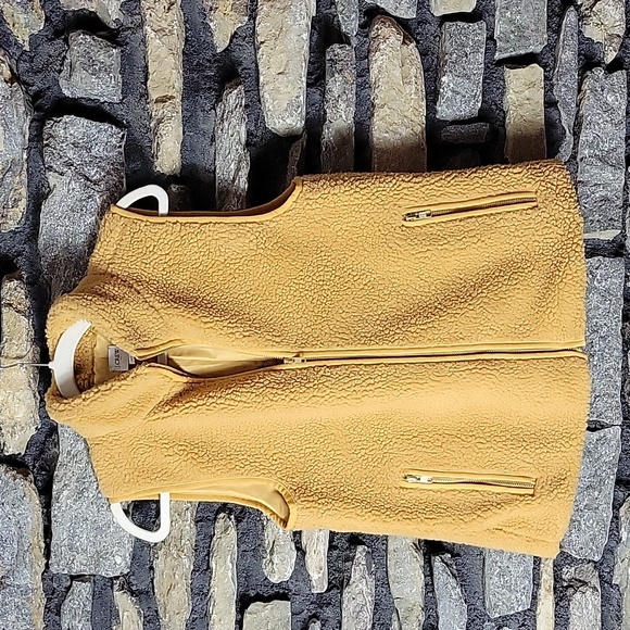 J. Crew Jackets & Blazers - Women's J Crew teddy vest small gold in color